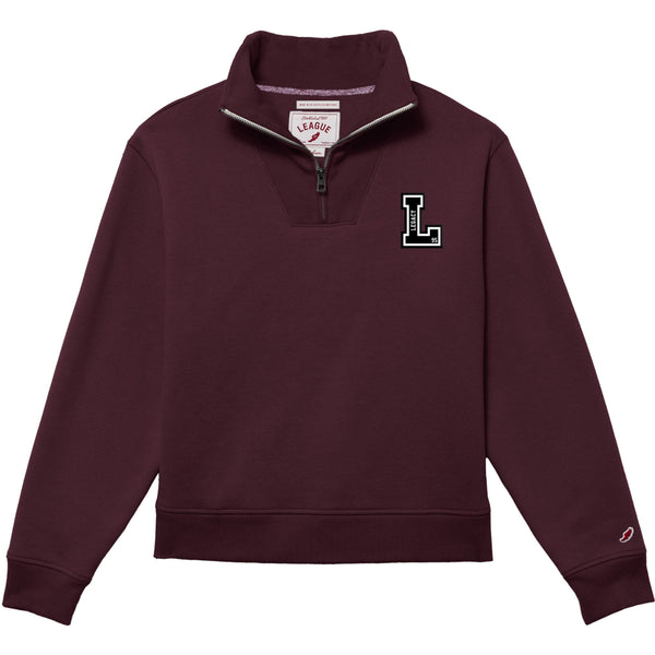 Women's "L" Patch 1/4 Zip in Maroon