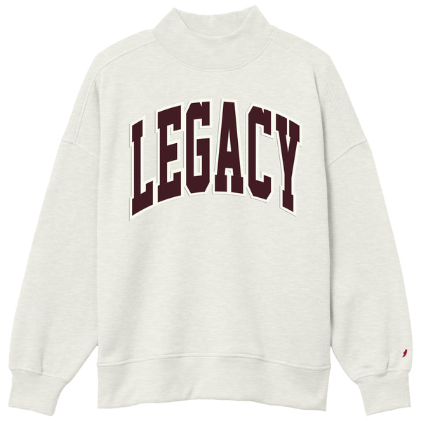 Legacy Women's Mock Neck Sweatshirt in Light Gray