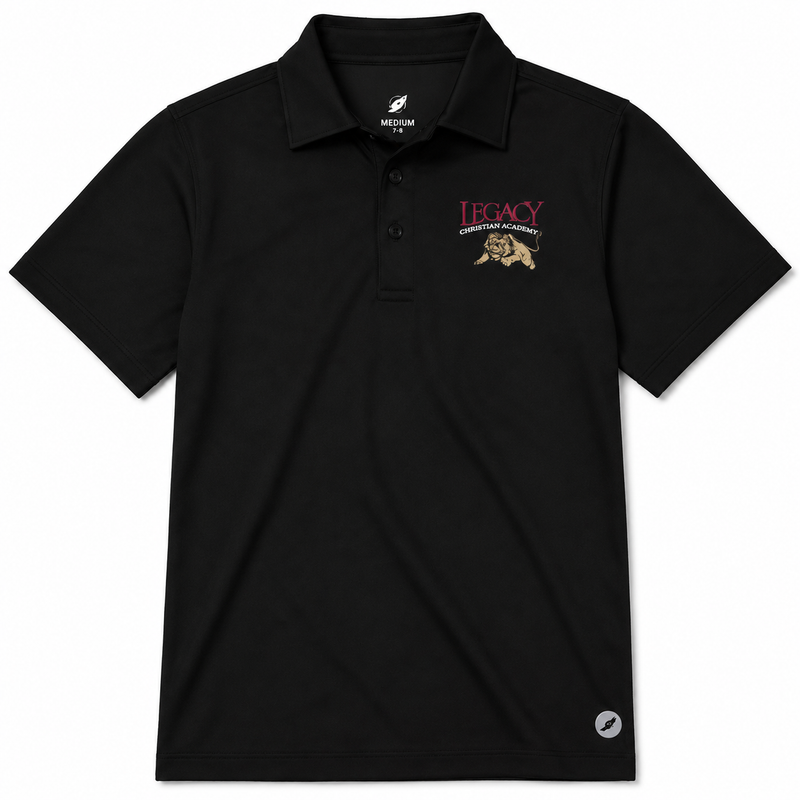 Legacy Christian Academy Core Adult Polo in Black