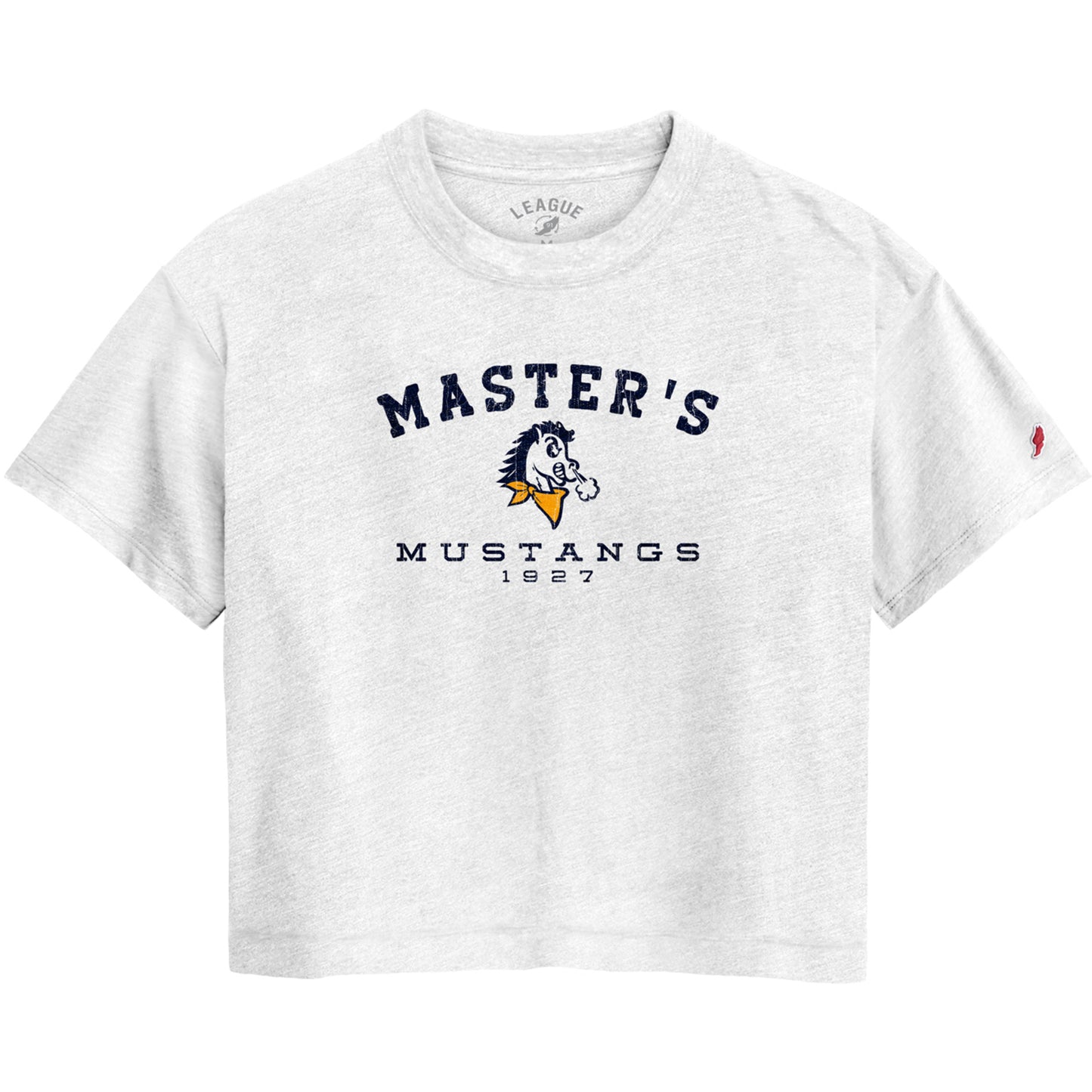 Mustangs White Cropped Intramural Tee