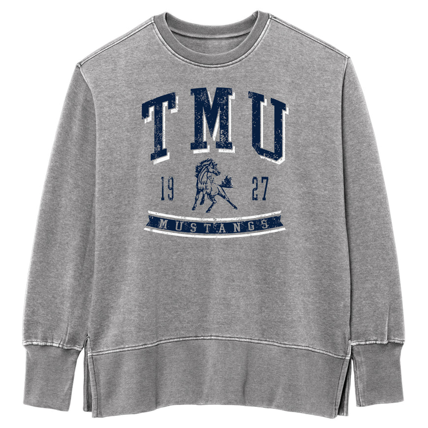 TMU Womens Weathered Fleece Crew