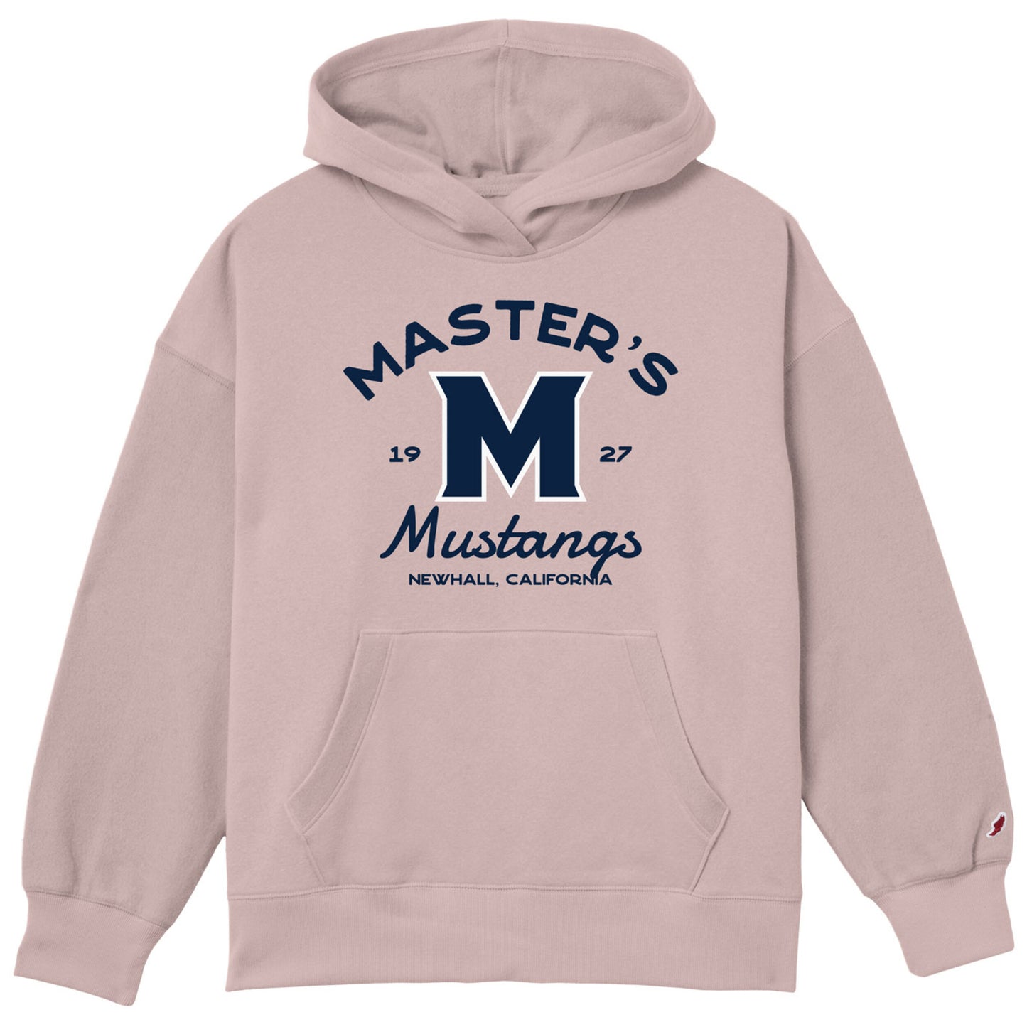Master's “M” Mustangs Dusty Rose Reverse Fleece Hoodie