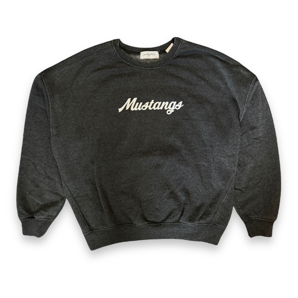 Carly Jean Dark Grey Mustangs Crewneck