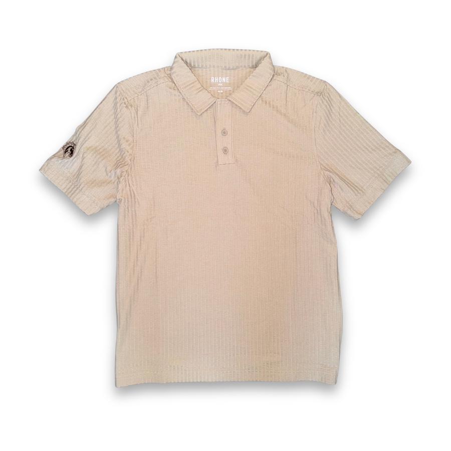 Rhone Casual Seersucker Polo - Teak Brown