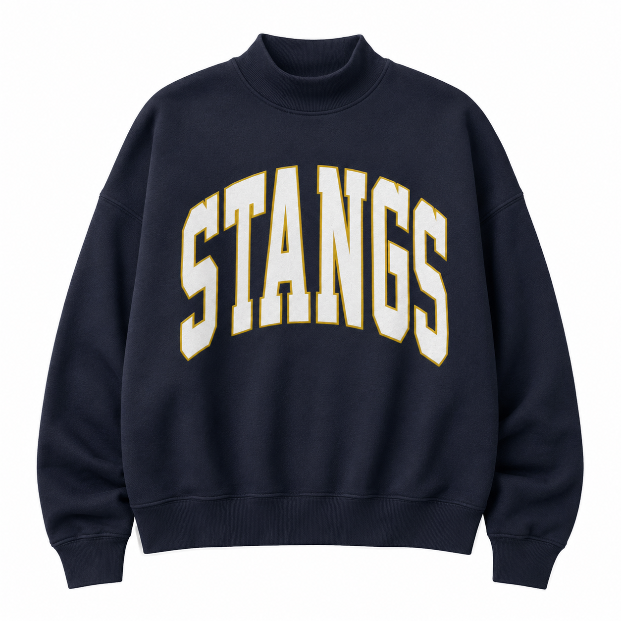 Stangs Navy Reverse Fleece Women's Diana Mock Neck