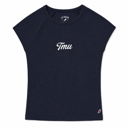 Retro Rib Babydoll Tee TMU (Navy w/ White)