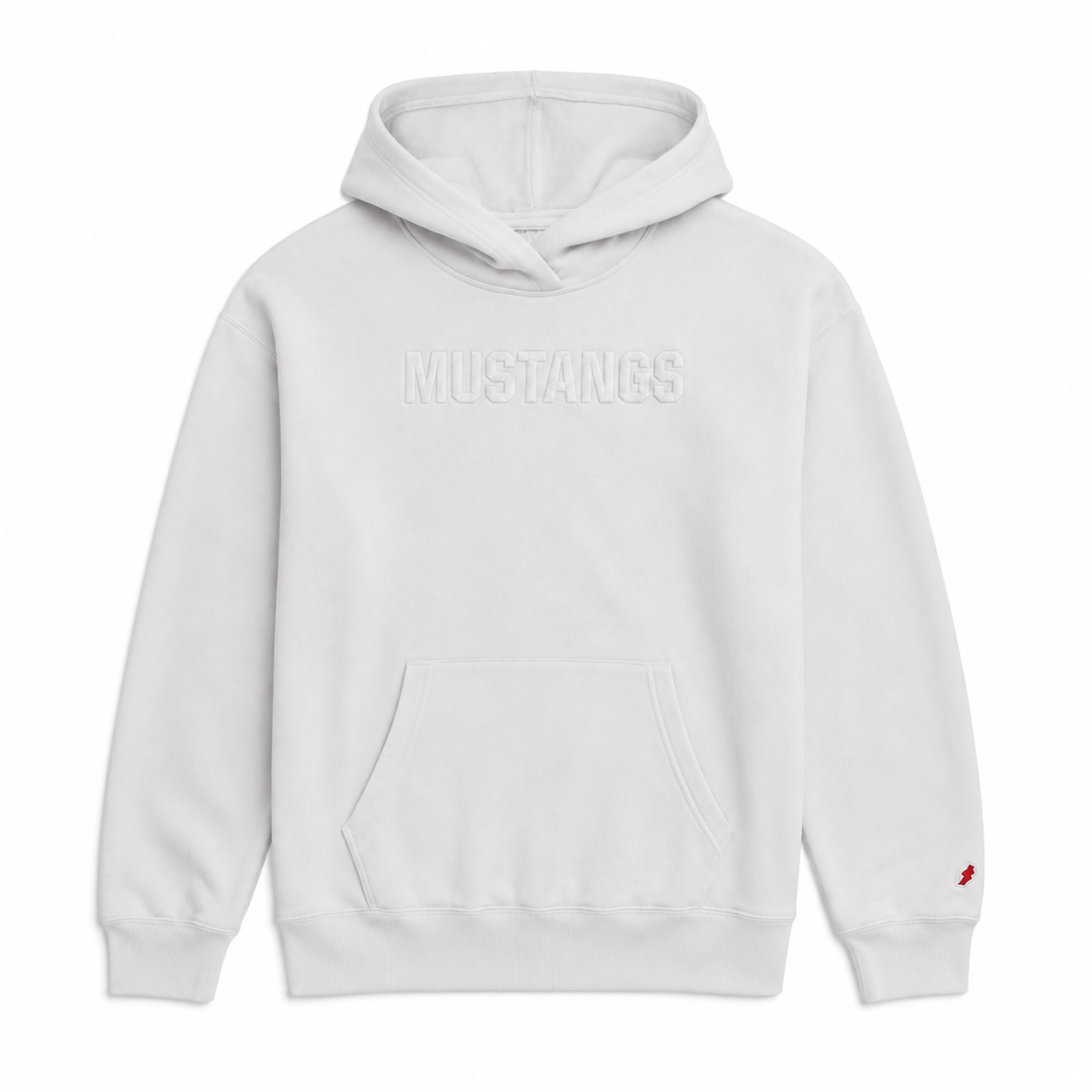 Mustangs Reverse Fleece Hoodie (White)