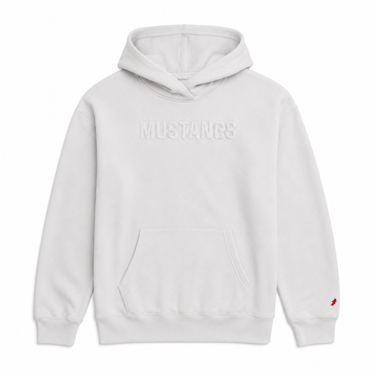 Mustangs Reverse Fleece Hoodie (White)