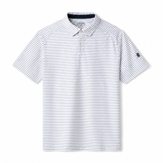 Rhone White/Navy Pinstripe Commuter Polo-Slim Fit