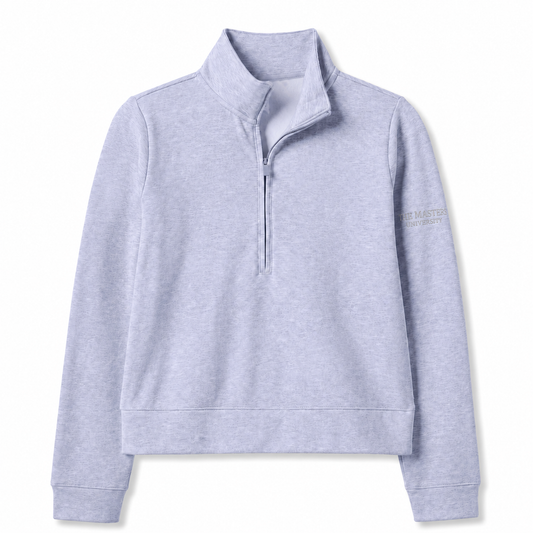Travis Mathew Women's Cloud 1/2 Zip 2.0- Heather Soft Blue