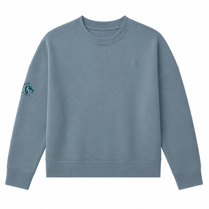 DreamGlow Deep Sage Ladies Crewneck