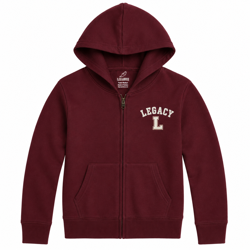 Youth Legacy Patchwork Full Zip in Maroon