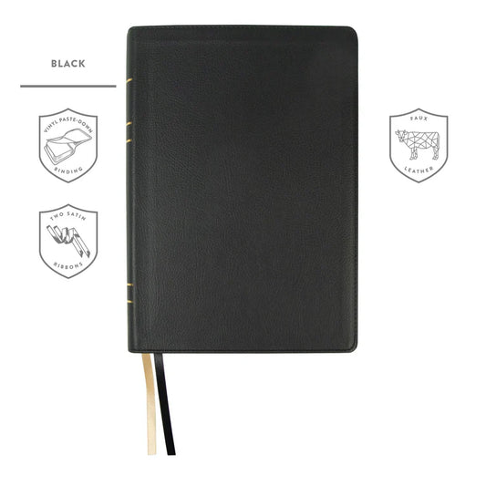 LSB Large Print Wide Margin Paste Down Black Faux Leather Indexed