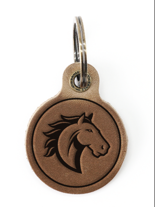 Mustang Leather Keychain