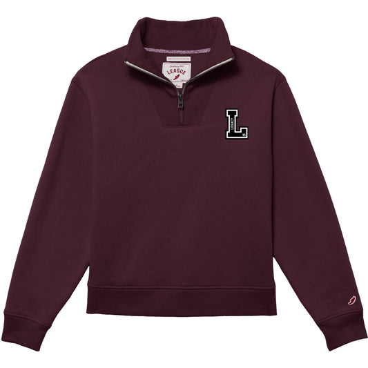 Women's "L" Patch 1/4 Zip in Maroon