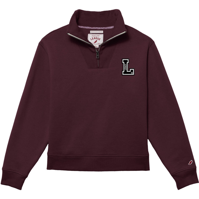 Women's "L" Patch 1/4 Zip in Maroon