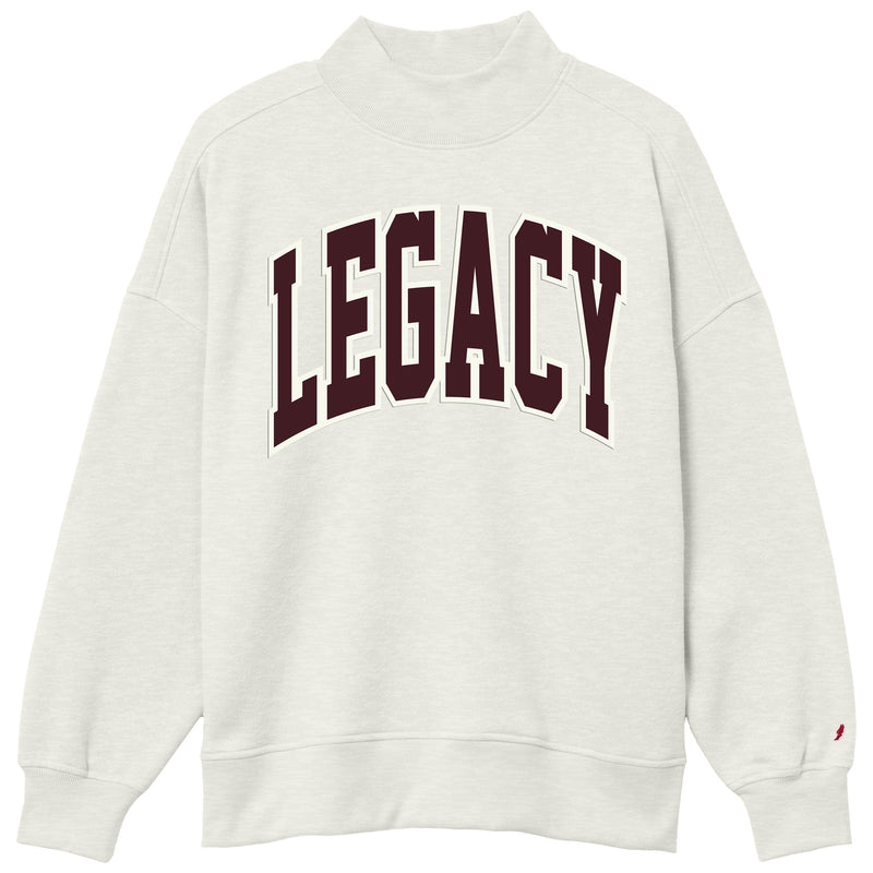 Women's Mock Neck Legacy Sweatshirt in Light Gray