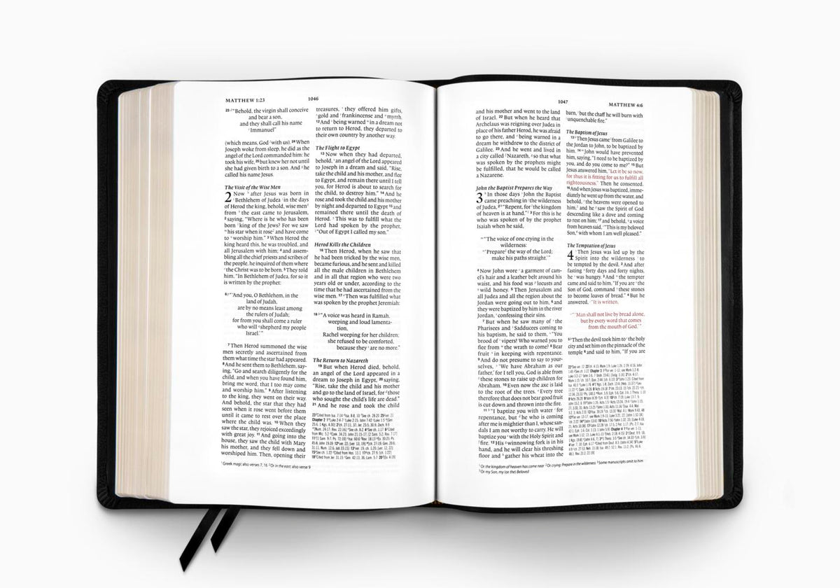 ESV Wide Margin Reference Bible, Red Letter (Black Leather)