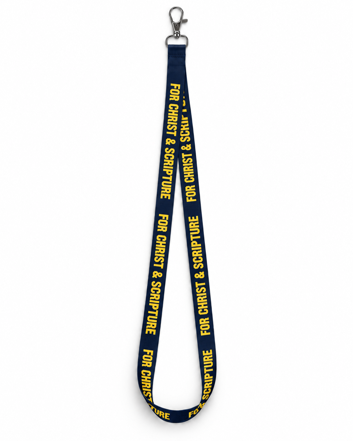 For Christ & Scripture Lanyard- Navy & Gold