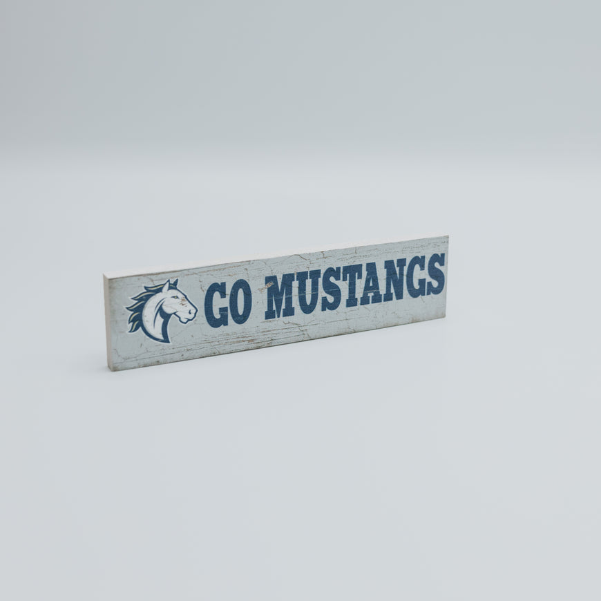 Go Mustangs Wood Magnet