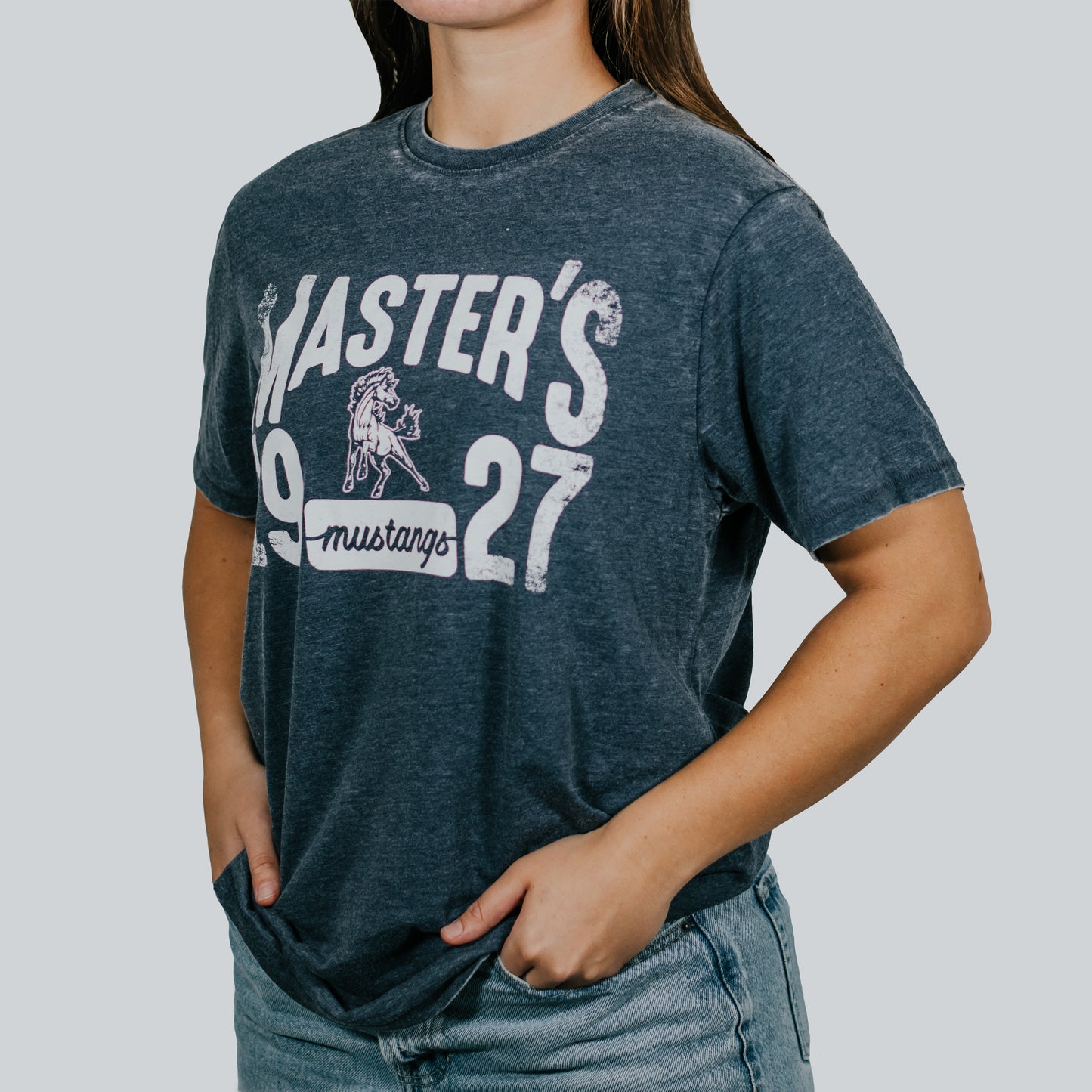 Heather Navy Mustang Tee