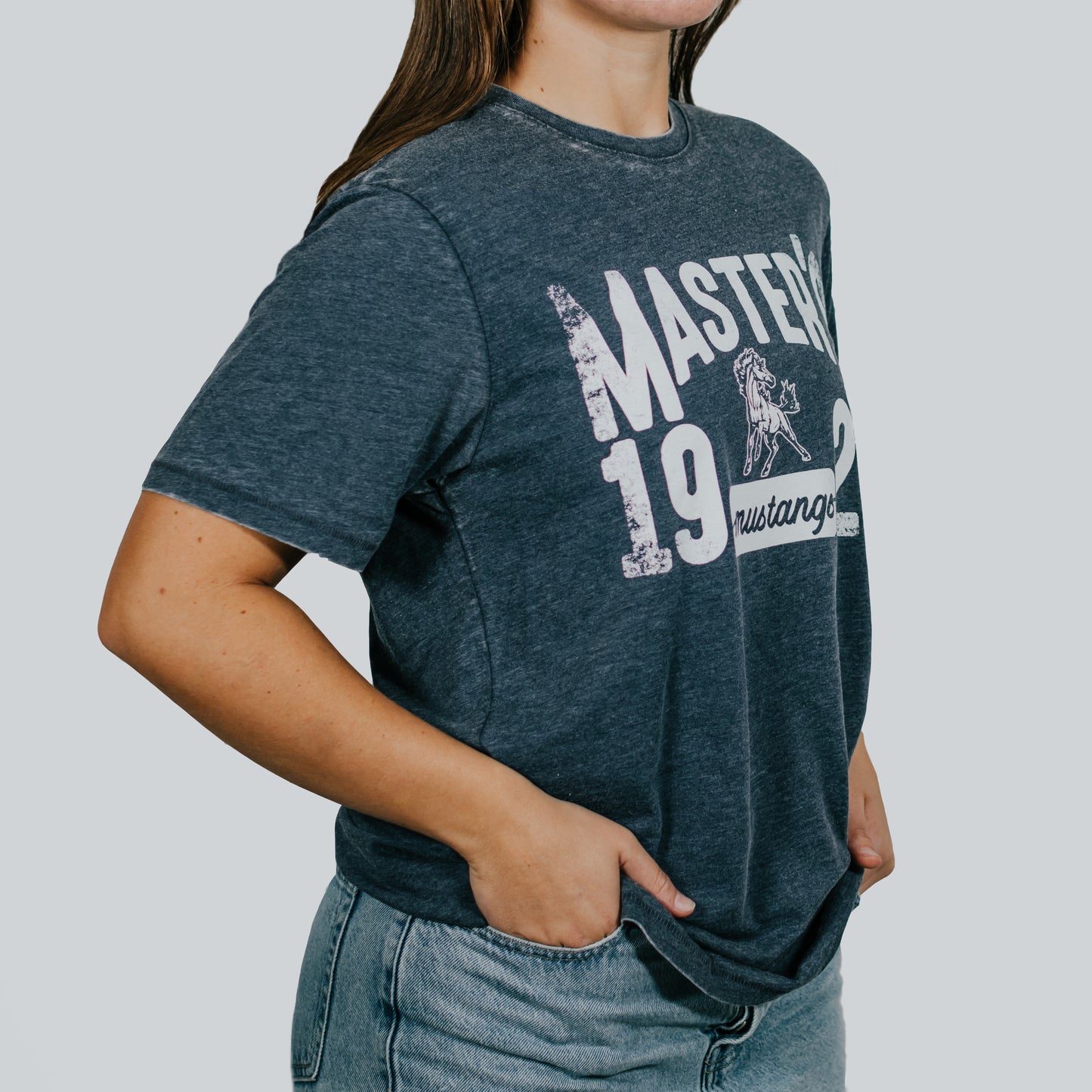 Heather Navy Mustang Tee