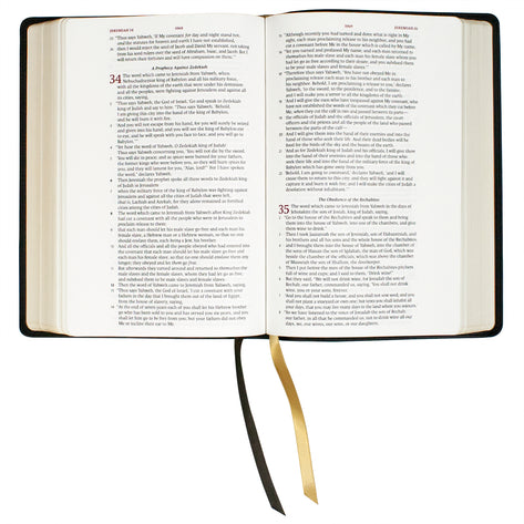 Legacy Standard Bible, Large Print Wide Margin - Paste-Down Cowhide- RED